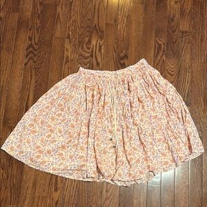 Free People Orange Pink Mini Skater Skirt